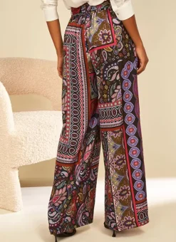 Pantalon Imprime Retro Kaki Penelope Sud Express