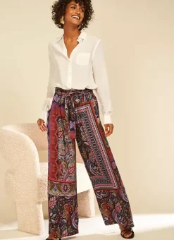 Pantalon Imprime Retro Kaki Penelope Sud Express