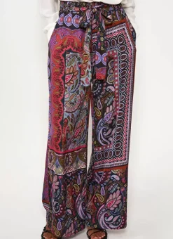Pantalon Imprime Retro Kaki Penelope Sud Express