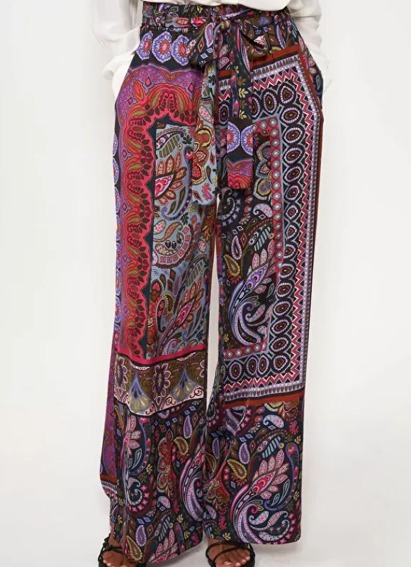 Pantalon Imprime Retro Kaki Penelope Sud Express