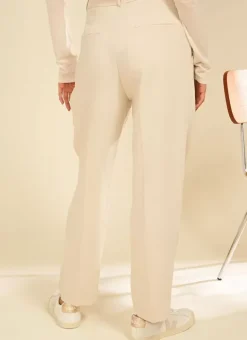Pantalon Tailleur Taille Haute Creme Pasalta Sud Express