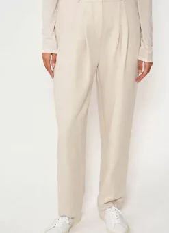 Pantalon Tailleur Taille Haute Creme Pasalta Sud Express
