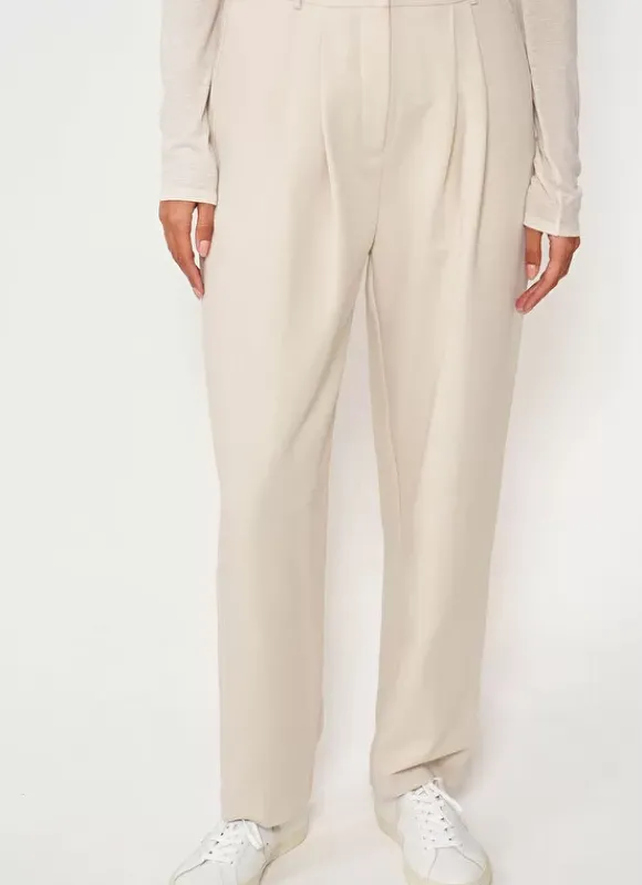 Pantalon Tailleur Taille Haute Creme Pasalta Sud Express