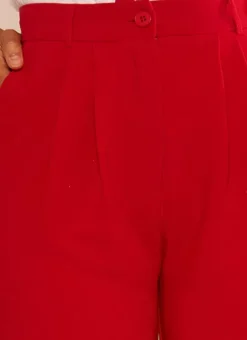 Pantalon Tailleur Taille Haute Rouge Pasalta Sud Express