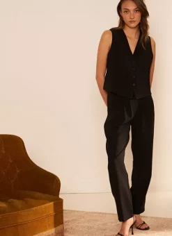 Pantalon Tailleur Taille Haute Noir Pasalta Sud Express