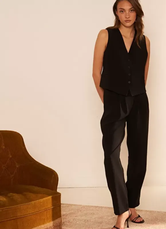 Pantalon Tailleur Taille Haute Noir Pasalta Sud Express