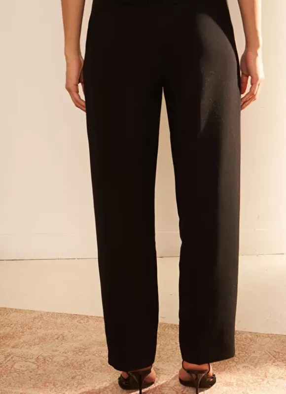 Pantalon Tailleur Taille Haute Noir Pasalta Sud Express