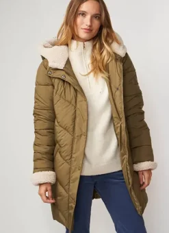 Parka A Capuche Manches Longues Olive Veilana Sud Express