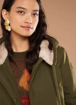 Parka Mi-Longue A Capuche Olive Velane Sud Express