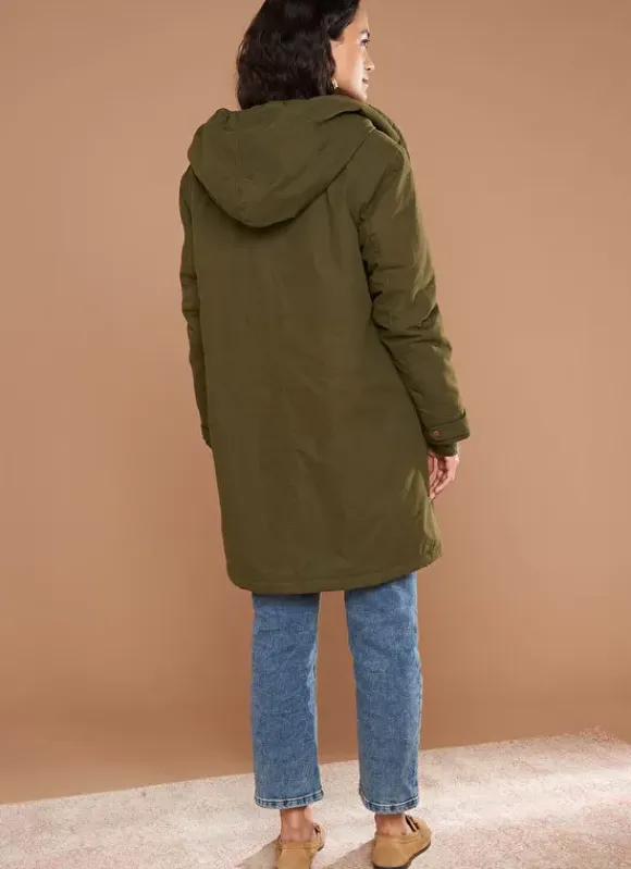 Parka Mi-Longue A Capuche Olive Velane Sud Express
