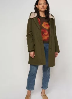 Parka Mi-Longue A Capuche Olive Velane Sud Express