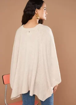 Poncho 100% Cachemire Beige Chine Paulo Sud Express