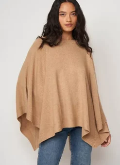 Poncho 100% Cachemire Camel Paulo Sud Express