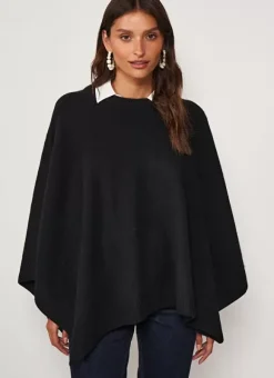 Poncho 100% Cachemire Noir Paulo Sud Express