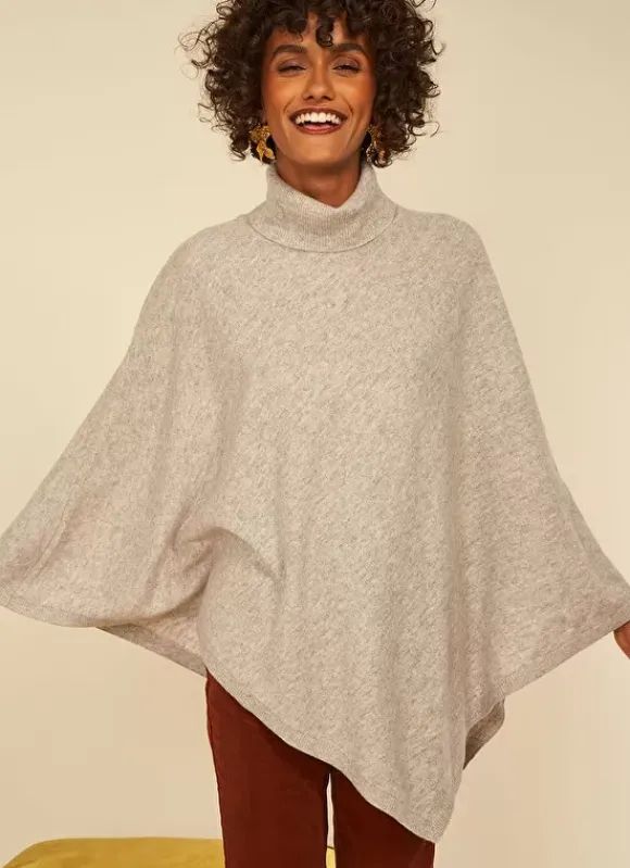 Poncho Asymetrique En Cachemire Perle Chine Presta Sud Express