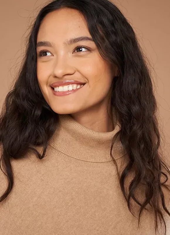 Poncho Asymetrique En Cachemire Camel Presta Sud Express