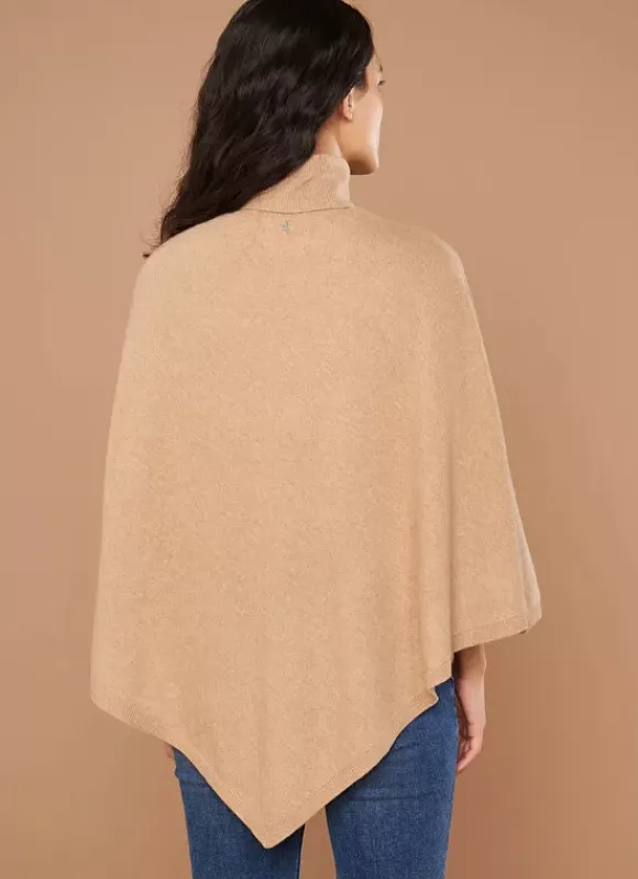Poncho Asymetrique En Cachemire Camel Presta Sud Express