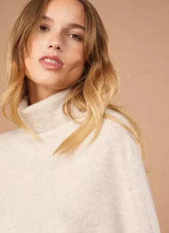 Poncho Asymetrique En Cachemire Beige Chine Presta Sud Express