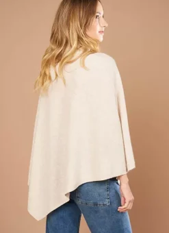 Poncho Asymetrique En Cachemire Beige Chine Presta Sud Express