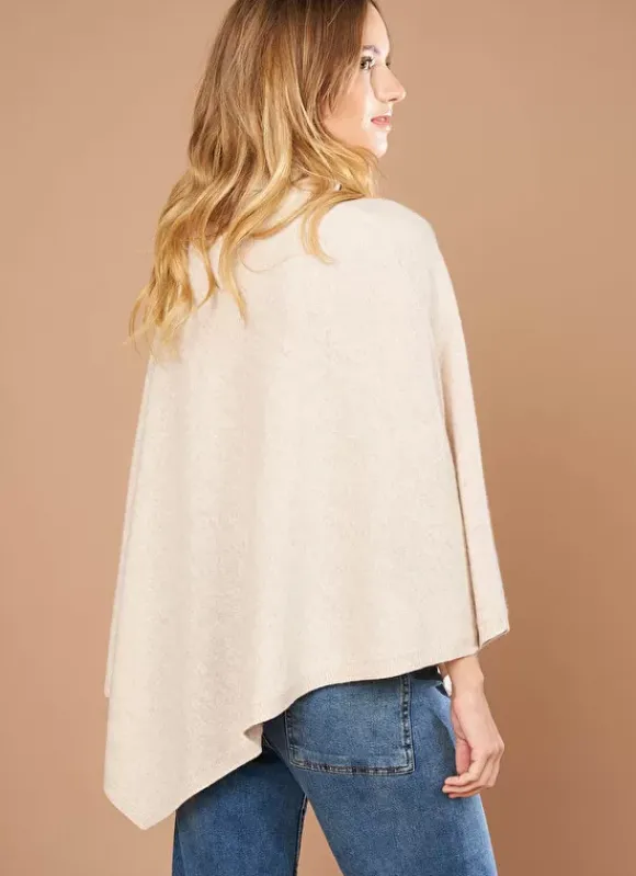Poncho Asymetrique En Cachemire Beige Chine Presta Sud Express