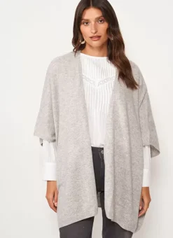 Poncho Long Et Ouvert Pur Cachemire Perle Chine Gwenaelle Sud Express