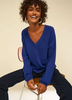 Pull A Col V Au Tricotage Jersey Neon Madeleina Sud Express