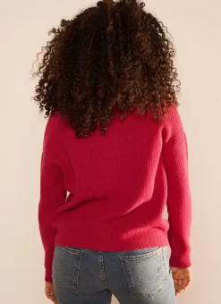 Pull A Cotes Et Col Montant Framboise Macaron Sud Express