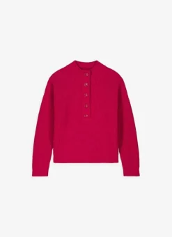 Pull A Cotes Et Col Montant Framboise Macaron Sud Express
