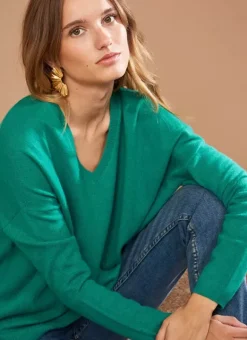 Pull Au Volume Oversize Et A Manches Longues Pres Du Corps Vert Monjoe Sud Express