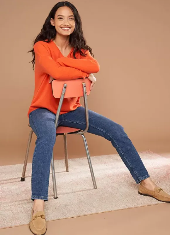 Pull Au Volume Oversize Et A Manches Longues Pres Du Corps Orange Monjoe Sud Express