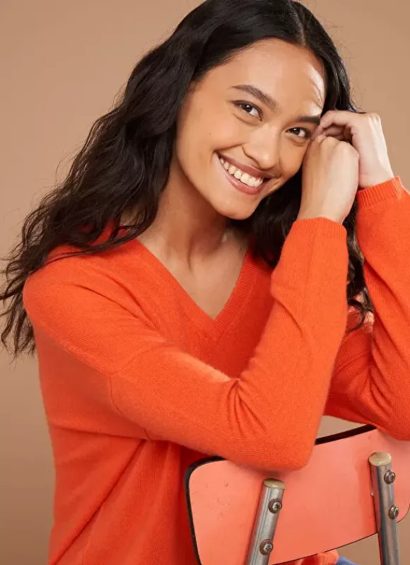 Pull Au Volume Oversize Et A Manches Longues Pres Du Corps Orange Monjoe Sud Express