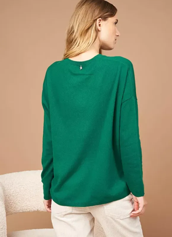 Pull Au Volume Oversize Et A Manches Longues Pres Du Corps Green Monjoe Sud Express
