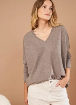 Pull Au Volume Oversize Et A Manches Longues Pres Du Corps Vison Monjoe Sud Express