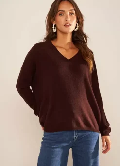 Pull Au Volume Oversize Et A Manches Longues Pres Du Corps Marron Monjoe Sud Express