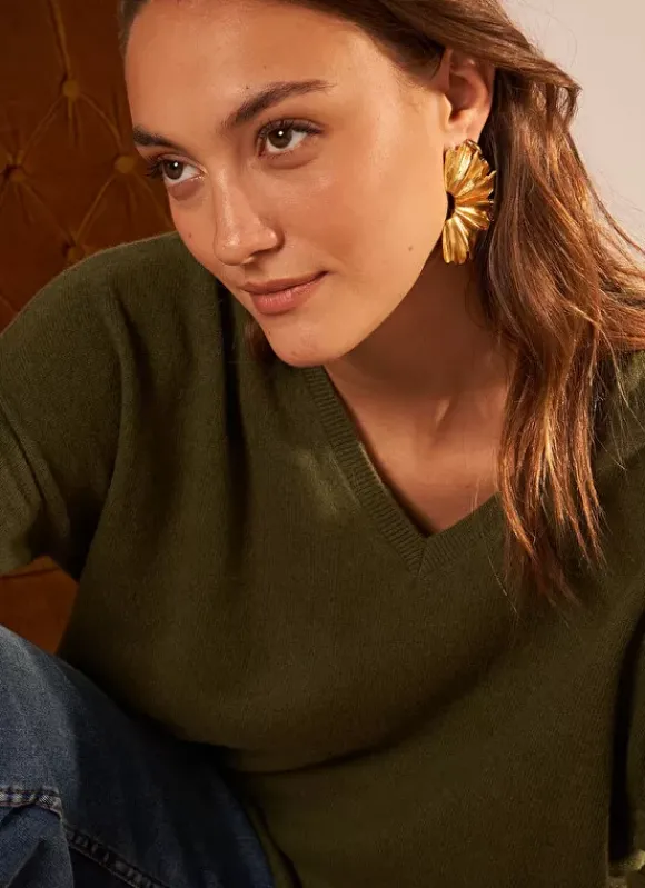Pull Au Volume Oversize Et A Manches Longues Pres Du Corps Kaki Monjoe Sud Express