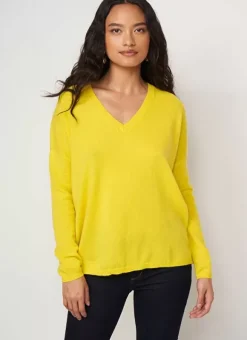 Pull Au Volume Oversize Et A Manches Longues Pres Du Corps Jaune Monjoe Sud Express