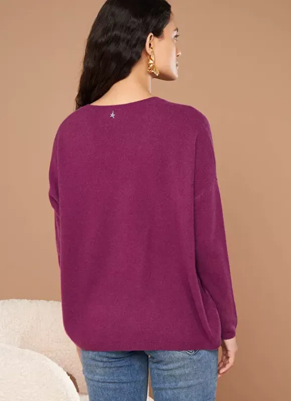 Pull Au Volume Oversize Et A Manches Longues Pres Du Corps Prune Monjoe Sud Express