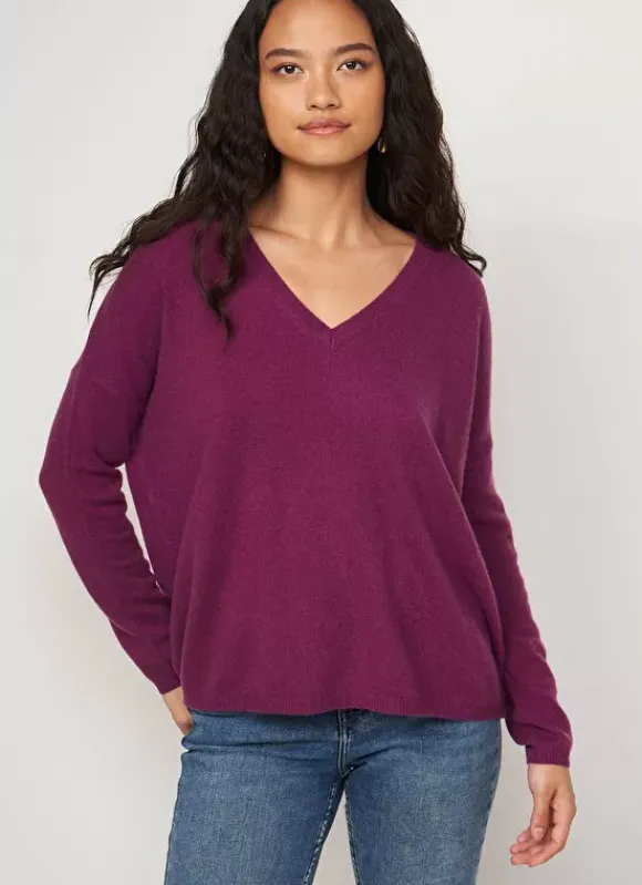 Pull Au Volume Oversize Et A Manches Longues Pres Du Corps Prune Monjoe Sud Express