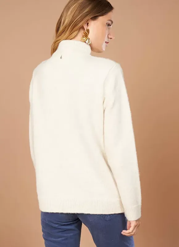 Pull Col Camionneur Avec Zip Ecru Marion Sud Express