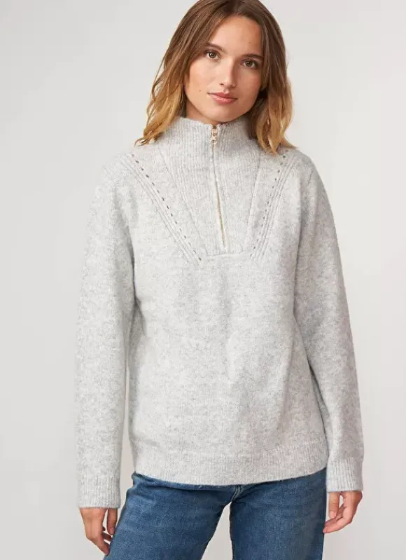 Pull Col Camionneur Avec Zip Perle Chine Marion Sud Express