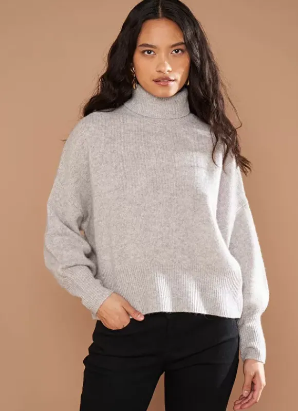 Pull Col Montant, 100% Cachemire Perle Chine Monpran Sud Express