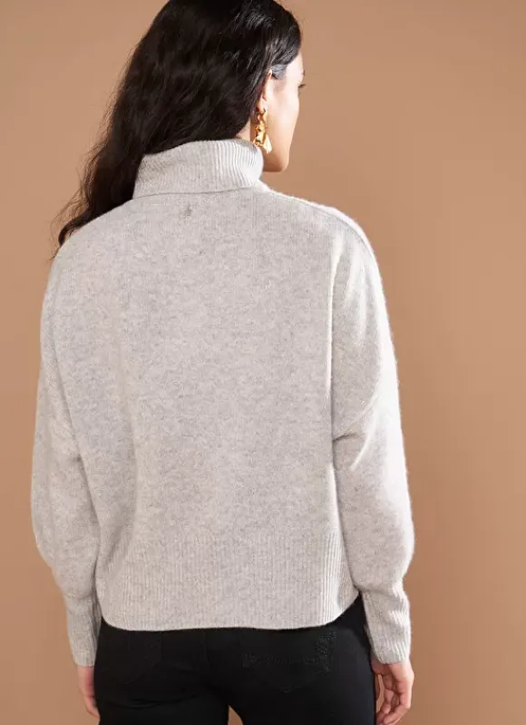 Pull Col Montant, 100% Cachemire Perle Chine Monpran Sud Express