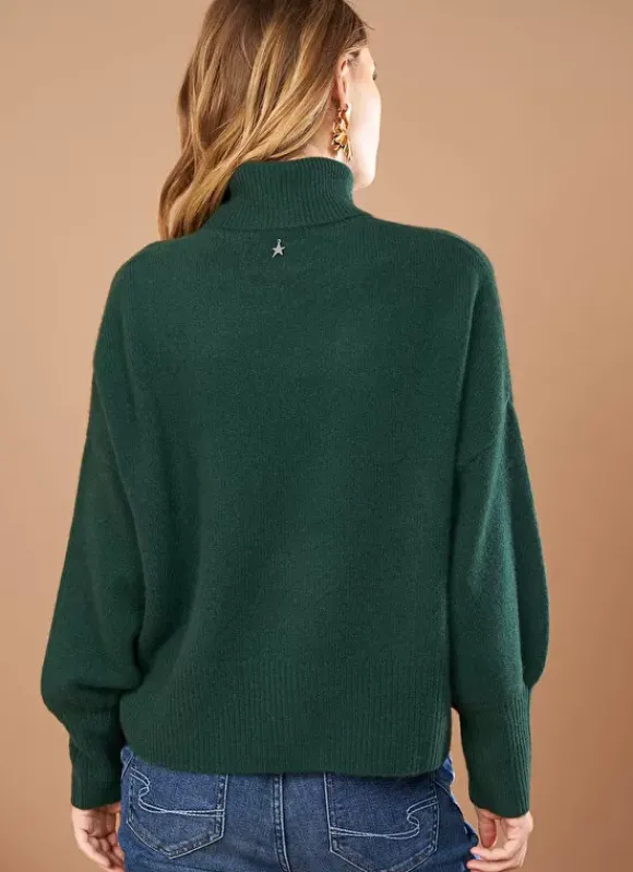 Pull Col Montant, 100% Cachemire Basilic Monpran Sud Express