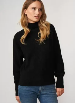 Pull Col Montant A Cotes, Volume Large Noir Maemi Sud Express