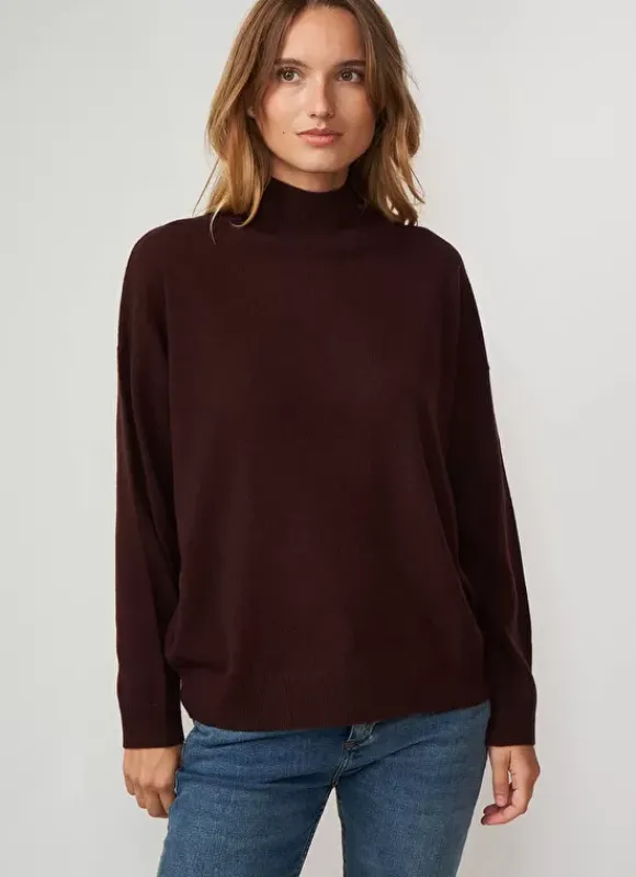 Pull Col Montant En Cachemire Marron Myangela Sud Express