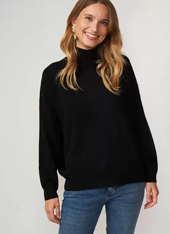 Pull Col Montant En Cachemire Noir Myangela Sud Express
