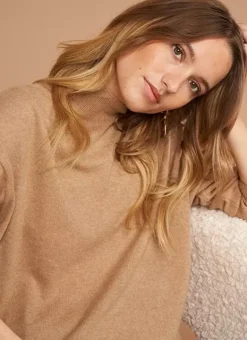 Pull Col Montant En Cachemire Camel Myangela Sud Express