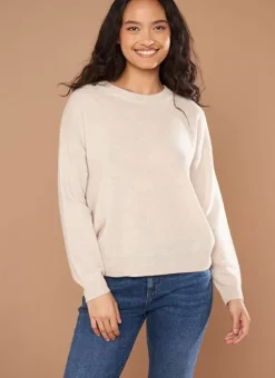 Pull Col Rond 100% Cachemire Beige Chine Mapoue Sud Express