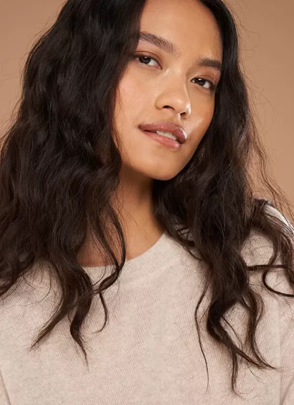 Pull Col Rond 100% Cachemire Beige Chine Mapoue Sud Express