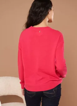 Pull Col Rond 100% Cachemire Framboise Mapoue Sud Express
